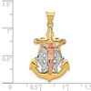 Black Bow Jewelry 14k Tri-Color Gold Hollow Mariner Crucifix Cross Pendant - 4 of 4