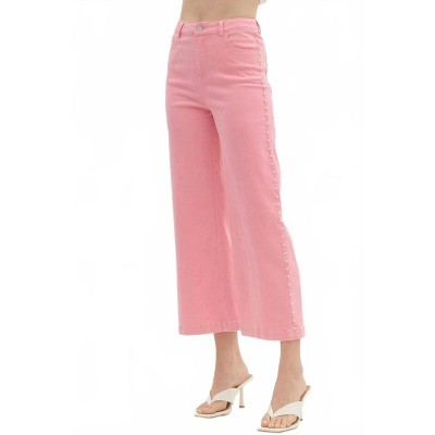 Women's Dripping Pearl Denim Pants - entro