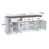 Sapphtopaz Modern TV Stand for TVs Up to 65" with Glass Doors & 3 Storage Drawers Two-Tone TV Console with Adjustable Shelves for Living Room - 2 of 4