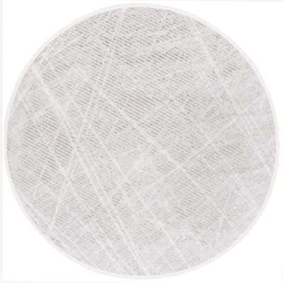 Mila MIL236 Power Loomed Indoor Area Rug - Grey/Ivory - 6'7" Round- Safavieh