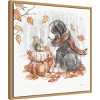 Amanti Art 22"x22" Autumn Dogs III by Mary Urban Framed Canvas Wall Art Print - 2 of 4