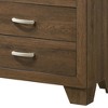 Oak Finish Chest dressers with Five Spacious Drawers and Smooth-Glide Drawers - 4 of 4