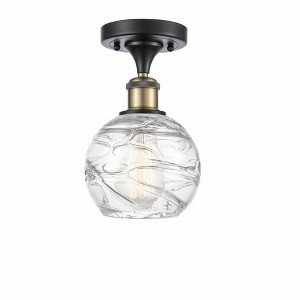 Athens Deco Swirl - 1 Light Semi-Flush Mount In Industrial Style-11 Inches Tall and 6 Inches Wide - 1 of 1
