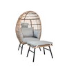 Egg Chair Outdoor, Patio Chair With Ottoman, Hand-woven PE Wicker, 3.9 Inches Thick Cushion, Steel Frame, Lumbar Support - 4 of 4