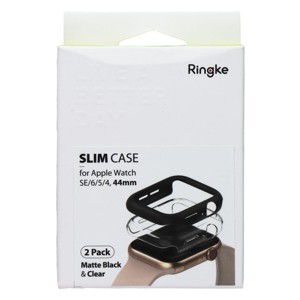 Ringke Slim Case for Apple Watch SE/6/5/4 (44mm) 2 Pack - Matte Black & Clear - 1 of 1
