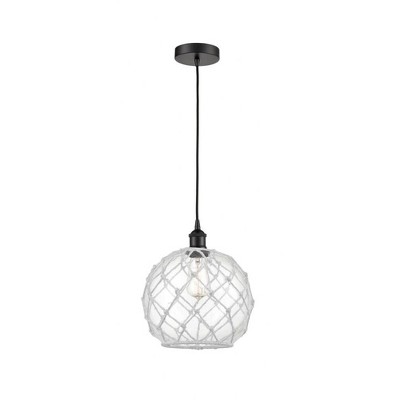 Farmhouse Rope - 1 Light Mini Pendant In Industrial Style-12.75 Inches Tall and 10 Inches Wide