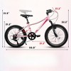 VisioGear Bicycles, 20 Inch Children's Bicycle, 7 - Speed Bicycle with Mountain Tire for Boys and Girls Kids Bike, Pink, 55.9"*32.2"*21.2" - 3 of 4