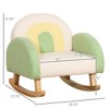 SKRAN Kids Sofa, Rocking Toddler Sofa Chair with Solid Wooden Frame, Faux Lamb Fleece Fabric, Arm Chair for Playroom, Ages 18-36 Months - Green - 3 of 4
