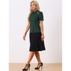 Allegra K Women's Vintage Short Sleeve Peter Pan Collar Button Down Shirt - 4 of 4