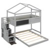 Grungis Twin over Full House Loft Bed with Storage Staircase and Blackboard,Bunk Bed with Full-Length Guardrails,Loft and Bunk Bed for Bedroom - 4 of 4