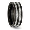Black Bow Jewelry Men's 8mm Black Plated Titanium Gray Carbon Fiber Standard Fit Band - 4 of 4