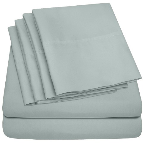 Sweet Home Collection  Fitted Sheet Brushed Microfiber Bottom Sheets With  Built In Sheet Straps, Queen, Gray : Target