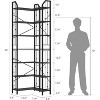 TackView Shaped Corner Bookshelf Industrial Bookcase with Beaded Design, Tall Display Rack for Living Room & Bedroom - 2 of 4