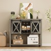 CuisinSmart Kitchen Buffet Sideboard, Wine Bar Cabinet with Sliding Barn Door, Coffee Cabinet with Wine Rack, for Living Room Dining Room - 3 of 4