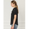 INSPIRE CHIC Women's Retro Dots Print Bow Tie Peter Pan Collar Chiffon Blouse - 4 of 4