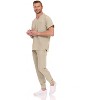 Medichic Men's Workwear Uniforms- Stretch V-Neck Scrubs Set with Seven-Pocket Jogger Pants - 3 of 4