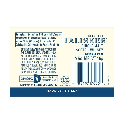 Talisker 10yr Single Malt Scotch Whisky - 750ml Bottle