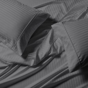Egyptian Linens Split King Adjustable Sheets - Striped 650 Easy Care - 1 of 3