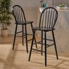 Farmhouse-Style Rubberwood Barstool (Set of 2) with Spindle Back, Hand-Crafted Sturdy Frame for Kitchen Counter or Home Bar - 4 of 4