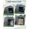 Heavy-Duty Portable Outdoor Storage Shed, Waterproof PE Carport with Roll-Up Door for Tools & Motorcycle - 4 of 4