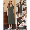 Ekouaer Women's Nursing Dress Summer V Neck Short Sleeve Maternity Split Long Dresses for Breastfeeding with Pockets - 4 of 4