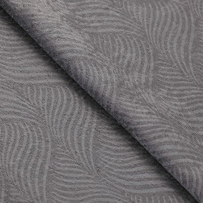 Silver Geometric Wave Blackout Grommet Curtains, 52" x 96", Set of 2