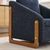 Set of 1 Chenille Fabric Modern Upholstered Armchair with Wooden Side Frame , Accent Leisure Chair with Cushioned Seat and Backrest - 2 of 4