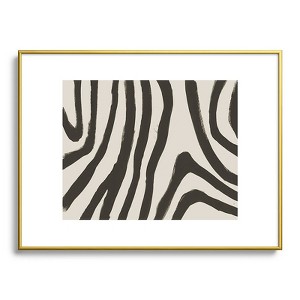 Megan Galante Painted Zebra Metal Framed Art Print - Deny Designs - 1 of 4