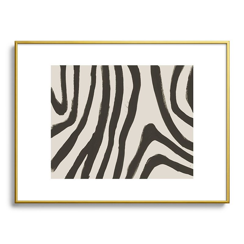 Megan Galante Painted Zebra Metal Framed Art Print - Deny Designs, 1 of 5