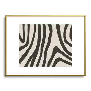 Megan Galante Painted Zebra Metal Framed Art Print - Deny Designs