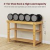 FONTOI 3-Tier Bamboo Shoe Rack Bench, Compact Storage Organizer Suitable for Entryway Bedroom Living Room Balcony, khaki, 11"*17.5"*27.5" - 3 of 4