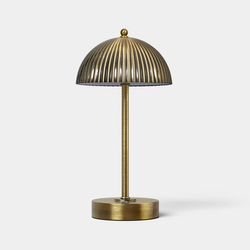 Double Metal Portable Table Lamp Brass (Includes LED Light Bulb) - Threshold™
