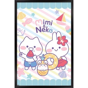 Trends International Mimi & Neko - Beach Framed Wall Poster Prints - 1 of 4