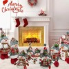 13" H Christmas Snowman Family with Red Knitted Scarf and Hat Christmas Decor, Christmas Family Snowman Figurines Ornaments Tabletop Decorations - 2 of 4