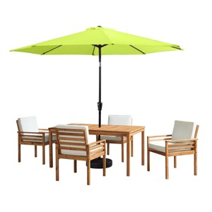 Alaterre Furniture 6pc Outdoor Patio Dining Set, Okemo Table with 10' Auto Tilt Umbrella - 1 of 4