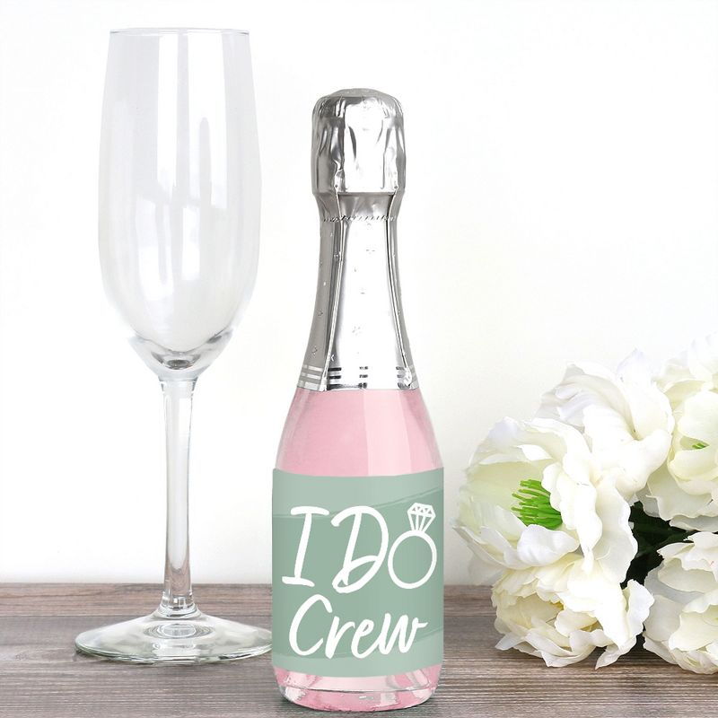 Big Dot of Happiness Sage Green Elegantly Simple - Mini Wine & Champagne Bottle Label Stickers - Wedding or Bridal Shower Guest Party Favor Gift 16 Ct, 2 of 8