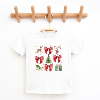 The Juniper Shop Coquette Christmas Collage Toddler Short Sleeve Tee