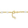 EVERLY JEWELRY | Yellow Plated Sterling Silver 3.5-4mm Cultured Freshwater Pearl & Ball Bead Bracelet, 6.5"+0.5 Ext. - 4 of 4