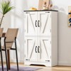 USIKEY Farmhouse Storage Cabinet with 2 Adjustable Shelves, Bathroom Cabinet with 4 Doors, Kitchen Cabinets, Cupboard for Kitchen, Living Room - 2 of 4