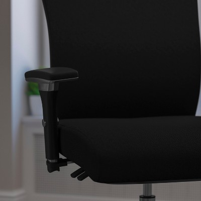 Black Mesh and Fabric Adjustable Executive Swivel Chair