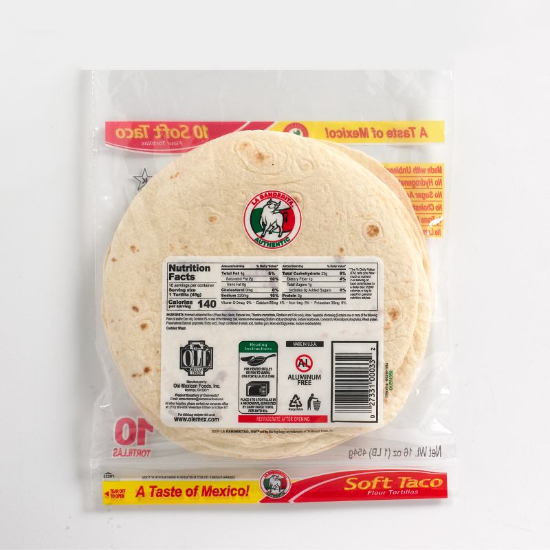 La Banderita Taco Size Flour Tortillas - 16oz/10ct, 3 of 6