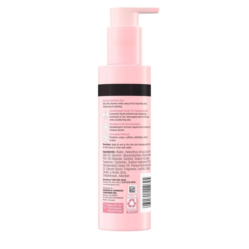 Neutrogena Skin Balancing Milky Facial Cleanser with Polyhydroxy Acid (PHA) for Dry &#38; Sensitive Skin - 6.3 oz, 6 of 9
