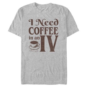 Mens Gilmore Girls I Need Coffee In An IV Quote T Shirt - 1 of 4
