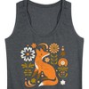 Women's Instant Message Autumn Fox & Flowers Graphic Racerback Tank - Heather Charcoal - Medium - 2 of 4