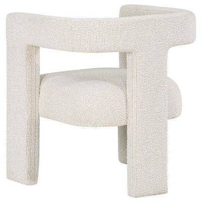 Petra White Bouclé Upholstered Modern Accent Chair