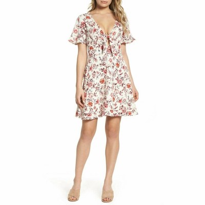Women's Floral Print Ruffle Flare Mini Dress - NSR