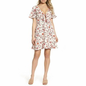 Women's Floral Print Ruffle Flare Mini Dress - NSR - 1 of 4