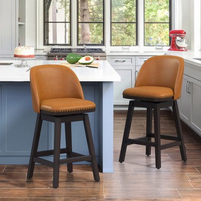 Arceso Swivel Bar Stools, 26 Inch Counter Height Bar Stools Set of 2, Barstools for Kitchen Island