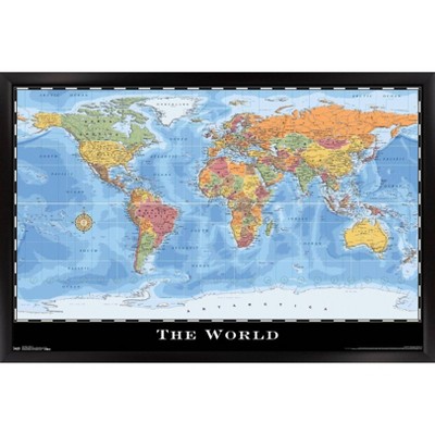 World map wall art 1934 dorm decor mappemonde daily mail world map Art  Print | Poster