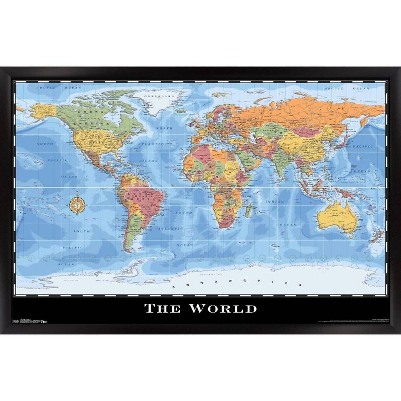 Map - World 17 Framed Poster Trends International, 1 of 7